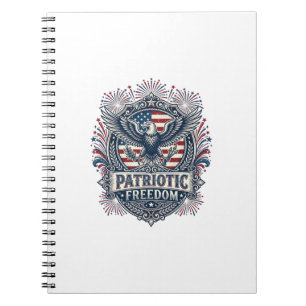 Patriotisches Feuerwerksfestival Vektorgrafik T-Sh Notizblock
