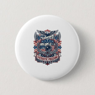 Patriotisches Film Kameramann Vector Grafik T-Shir Button