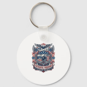 Patriotisches Film Kameramann Vektorgrafik T-Shirt Schlüsselanhänger