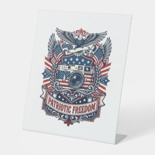 Patriotisches Film Kameramann Vektorgrafik T-Shirt Sockelschild