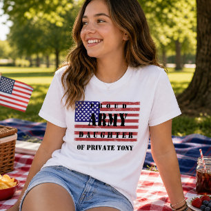 Patriotisches Flagge Stolz Armee Tochter Shirt