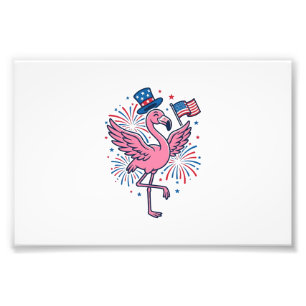 Patriotisches Flamingo-Feuerwerk Vektor Design_1 Fotodruck