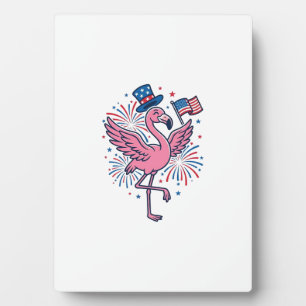 Patriotisches Flamingo-Feuerwerk Vektor Design_1 Fotoplatte