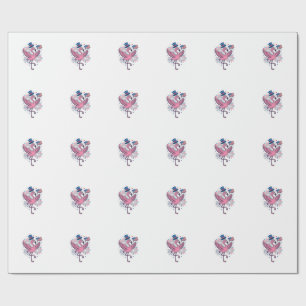 Patriotisches Flamingo-Feuerwerk Vektor-Design_1 Geschenkpapier