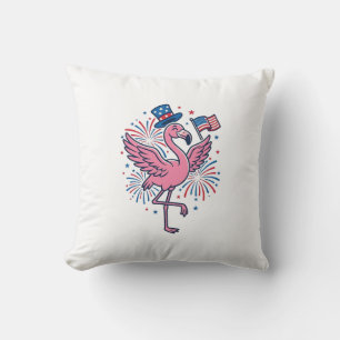 Patriotisches Flamingo-Feuerwerk Vektor-Design_1 Kissen