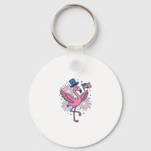 Patriotisches Flamingo-Feuerwerk Vektor Design_1 Schlüsselanhänger