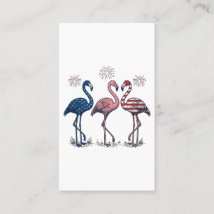 Patriotisches Flamingo-Trio Vintage-Stichdesign_1 Visitenkarte