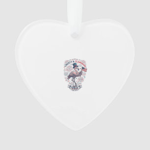 Patriotisches Flamingo Vintage-Stich-Shirt-Design_ Ornament