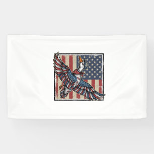 Patriotisches Fliegendes-Ente-Vintage-Stich-Shirt- Banner