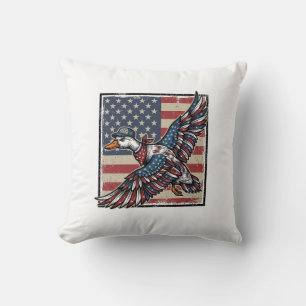 Patriotisches Fliegendes-Ente-Vintage-Stich-Shirt Kissen