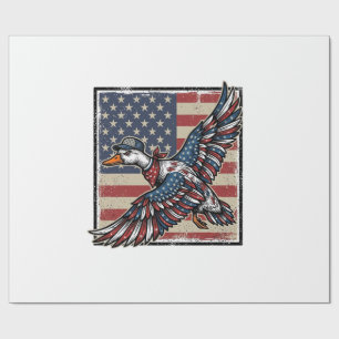 Patriotisches fliegendes Enten-Vintage-Stickerei-S Geschenkpapier