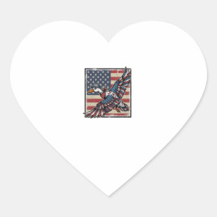 Patriotisches fliegendes Enten-Vintage-Stickerei-S Herz-Aufkleber