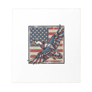 Patriotisches fliegendes Enten-Vintage-Stickerei-S Notizblock