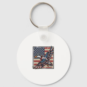 Patriotisches fliegendes Enten-Vintage-Stickerei-S Schlüsselanhänger