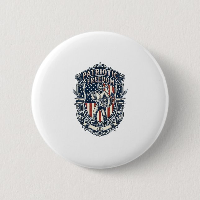 Patriotisches Flohmarkt-Finder Vector Grafik T-Shi Button (Vorderseite)