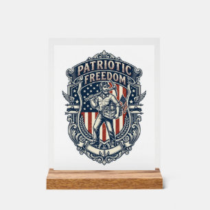 Patriotisches Flohmarktsammler-Vektorgrafik-T-Shir Acrylschild