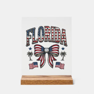 Patriotisches Florida Vintage-Schleife Fourth of J Acrylschild