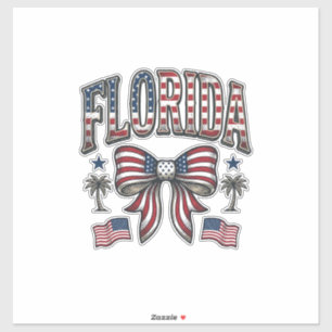 Patriotisches Florida Vintage-Schleife Fourth of J Aufkleber