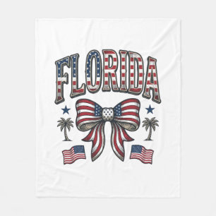 Patriotisches Florida Vintage-Schleife Fourth of J Fleecedecke