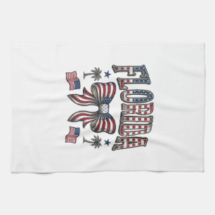 Patriotisches Florida Vintage-Schleife Fourth of J Geschirrtuch