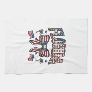 Patriotisches Florida Vintage-Schleife Fourth of J Geschirrtuch