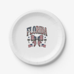 Patriotisches Florida Vintage-Schleife Fourth of J Pappteller