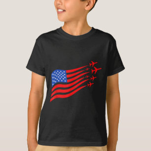 Patriotisches Flugzeug Amerikanische Flagge USA Ku T-Shirt