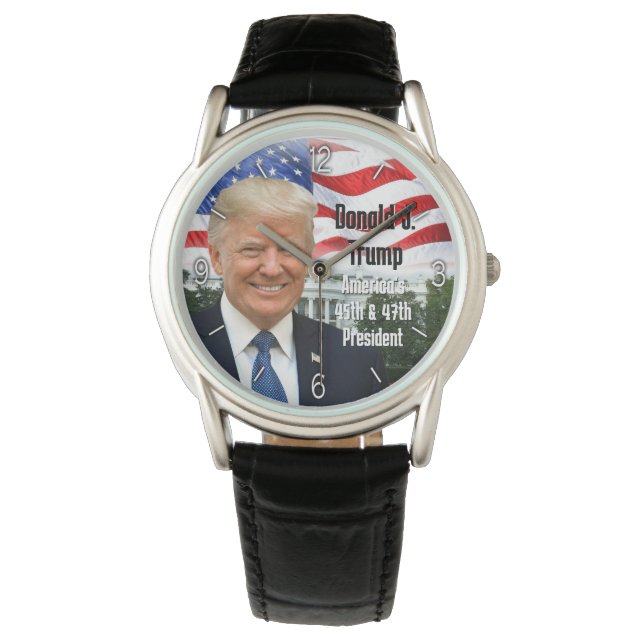 Patriotisches Foto 47. Präsident Donald Trump 2024 Armbanduhr (Vorderseite)
