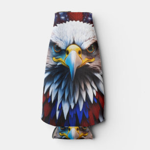 Patriotisches Fraktal Eagles T-Shirt Flaschenkühler