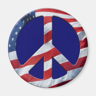 Patriotisches Friedenssymbol - US-Flagge kein Krie Magnet