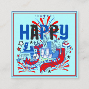 Patriotisches Frohes 4. Juli Feierdesign Begleitkarte