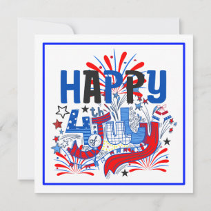 Patriotisches Frohes 4. Juli Feierdesign Feiertagskarte