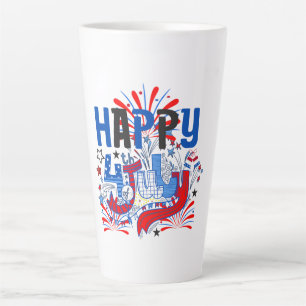 Patriotisches Frohes 4. Juli Feierdesign Milchtasse