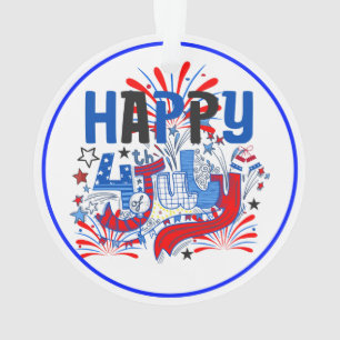 Patriotisches Frohes 4. Juli Feierdesign Ornament