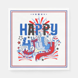 Patriotisches Frohes 4. Juli Feierdesign Serviette
