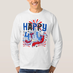 Patriotisches Frohes 4. Juli Feierdesign T-Shirt
