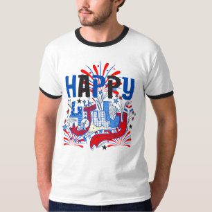 Patriotisches Frohes 4. Juli Feierdesign T-Shirt