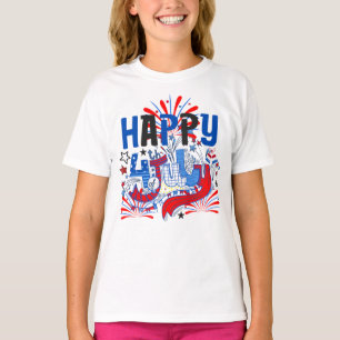 Patriotisches Frohes 4. Juli Feierdesign T-Shirt
