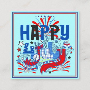 Patriotisches Frohes 4. Juli Feierdesign Telefonnummerkarte