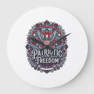Patriotisches Frühlingsgarten-Vektorgrafik-T-Shirt Große Wanduhr