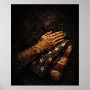Patriotisches Gebet Vintage  Poster