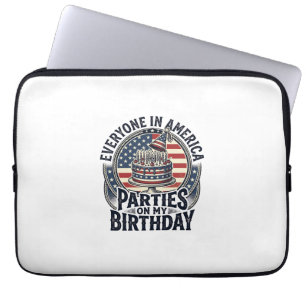 Patriotisches Geburtstagsfeier Vintage-Torte-Shirt Laptopschutzhülle