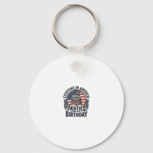Patriotisches Geburtstagsfeier-Vintage-Torte-Shirt Schlüsselanhänger