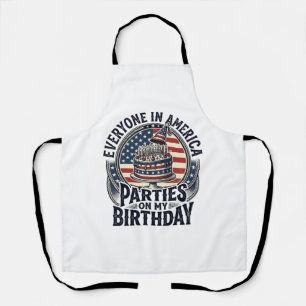 Patriotisches Geburtstagsfeier-Vintage-Torte-Shirt Schürze