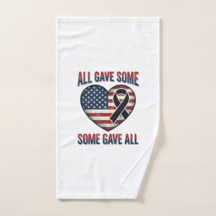 Patriotisches Gedenkherzband Veteran-Shirt Desi Handtuch