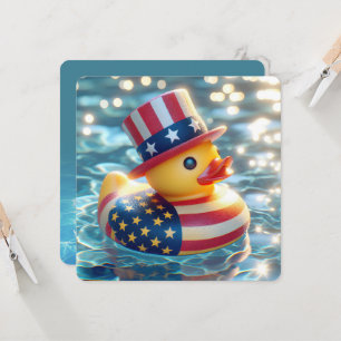 Patriotisches Gelbkautschuk-Duck-Pool-Party Einladung