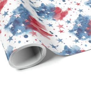 Patriotisches Geschenkpapier aus Red White und Blu
