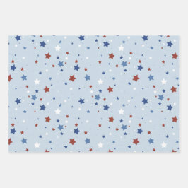 Patriotisches Geschenkpapier-Set mit 3 flachen Bög Geschenkpapier Set