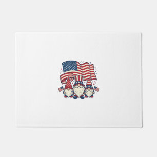 Patriotisches Gnom-Flagge Vintage-Stich-Design_1 Fußmatte