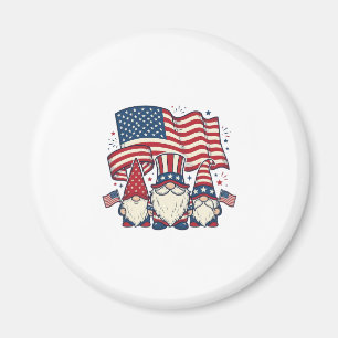 Patriotisches Gnom-Flagge Vintage-Stich-Design_1 Magnet
